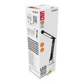 Avide LED Φωτιστικό Γραφείου Δερμάτινο Hugo Άσπρο-Μαύρο 6W με Ημερολόγιο